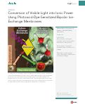 Cover page: Conversion of Visible Light into Ionic Power Using Photoacid-Dye-Sensitized Bipolar Ion-Exchange Membranes