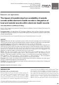 Cover page: The impact of transitioning from availability of outside records within electronic health records to integration of local and outside records within electronic health records.