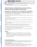 Cover page: Maternal Exposure to Childhood Trauma Is Associated During Pregnancy With Placental-Fetal Stress Physiology