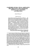 Cover page: California Rural Legal Assistance: The Struggles and Continued Survival of a Poverty Law Practice