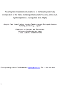 Cover page: Paramagnetic relaxation enhancement of membrane proteins by incorporation of the metal-chelating unnatural amino acid 2-amino-3-(8-hydroxyquinolin-3-yl)propanoic acid (HQA).