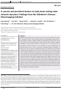 Cover page: A concise and persistent feature to study brain resting‐state network dynamics: Findings from the Alzheimer's Disease Neuroimaging Initiative