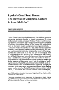 Cover page: Lipsha's Good Road Home: The Revival of Chippewa Culture in Love Medicine