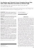 Cover page: Acculturation and Colorectal Cancer Screening Among Older Latino Adults: Differential Associations by National Origin