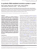 Cover page: A synthetic RNA-mediated evolution system in yeast
