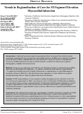 Cover page: Trends in Regionalization of Care for ST-Segment Elevation Myocardial Infarction