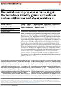 Cover page: Barcoded overexpression screens in gut Bacteroidales identify genes with roles in carbon utilization and stress resistance