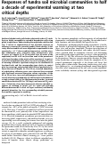 Cover page: Responses of tundra soil microbial communities to half a decade of experimental warming at two critical depths