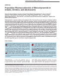 Cover page: Population Pharmacokinetics of Metoclopramide in Infants, Children, and Adolescents