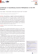 Cover page: Challenges in Quantifying Cytosine Methylation in the HIV Provirus