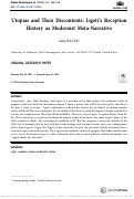 Cover page of Utopias and Their Discontents: Ligeti's Reception History as Modernist Meta-Narrative