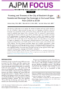 Cover page: Framing and Themes of the City of Boulders Sugar-Sweetened Beverage Tax Coverage in the Local News From 2016 to 2018.