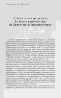 Cover page: Crónica de una apropiación: La lectura postmodernista de algunos textos latinoamericanos