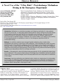 Cover page: A Novel Use of the “3-Day Rule”: Post-discharge Methadone Dosing in the Emergency Department