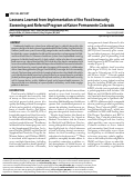 Cover page: Lessons Learned from Implementation of the Food Insecurity Screening and Referral Program at Kaiser Permanente Colorado