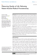 Cover page: Measuring Quality of Life Following Robot-Assisted Radical Prostatectomy