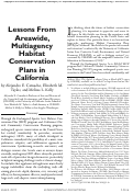 Cover page: Lessons from Area-Wide, Multi-Agency Habitat Conservation Plans in California