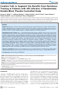 Cover page: Creatine Fails to Augment the Benefits from Resistance Training in Patients with HIV Infection: A Randomized, Double-Blind, Placebo-Controlled Study