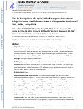 Cover page: Time to Recognition of Sepsis in the Emergency Department Using Electronic Health Record Data: A Comparative Analysis of Systemic Inflammatory Response Syndrome, Sequential Organ Failure Assessment, and Quick Sequential Organ Failure Assessment.