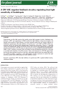 Cover page: A CRY–BIC negative‐feedback circuitry regulating blue light sensitivity of Arabidopsis