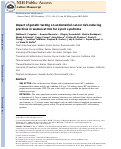 Cover page: Impact of genetic testing on endometrial cancer risk-reducing practices in women at risk for Lynch syndrome