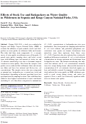 Cover page: Effects of Stock Use and Backpackers on Water Quality in Wilderness in Sequoia and Kings Canyon National Parks, USA