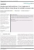 Cover page: Parapharyngeal tuberculoid mass: A rare complication of Bacillus Calmette‐Guérin therapy for urothelial carcinoma in situ