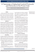 Cover page: A Taxonomy of Industrial Control Protocols and Networks in the Power Grid