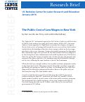 Cover page: The Public Cost of Low Wages in New York