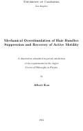 Cover page: Mechanical Overstimulation of Hair Bundles: Suppression and Recovery of Active Motility