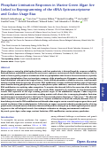 Cover page: Phosphate Limitation Responses in Marine Green Algae Are Linked to Reprogramming of the tRNA Epitranscriptome and Codon Usage Bias