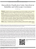 Cover page: Osteoarthritis Classification Scales