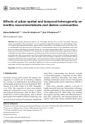 Cover page: Effects of urban spatial and temporal heterogeneity on benthic macroinvertebrate and diatom communities