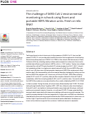 Cover page: The challenge of SARS-CoV-2 environmental monitoring in schools using floors and portable HEPA filtration units: Fresh or relic RNA?