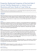 Cover page: Prospective, Randomized Comparison of One-level Mobi-C Cervical Total Disc Replacement vs. Anterior Cervical Discectomy and Fusion: Results at 5-year Follow-up.