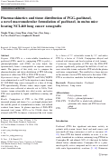 Cover page: Pharmacokinetics and tissue distribution of PGG–paclitaxel, a novel macromolecular formulation of paclitaxel, in nu/nu mice bearing NCI-460 lung cancer xenografts