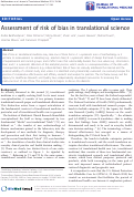 Cover page: Assessment of risk of bias in translational science