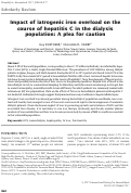 Cover page: Impact of iatrogenic iron overload on the course of hepatitis C in the dialysis population: A plea for caution.