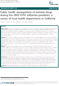 Cover page: Public health management of antiviral drugs during the 2009 H1N1 influenza pandemic: a survey of local health departments in California