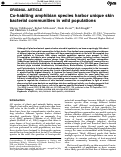 Cover page: Co-habiting amphibian species harbor unique skin bacterial communities in wild populations.