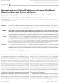 Cover page: Discussions About Clinical Trials Among Patients With Newly Diagnosed Lung and Colorectal Cancer