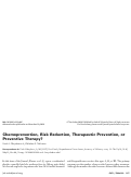 Cover page: Chemoprevention, Risk Reduction, Therapeutic Prevention, or Preventive Therapy?