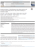 Cover page: Identifying subtypes of trichotillomania (hair pulling disorder) and excoriation (skin picking) disorder using mixture modeling in a multicenter sample