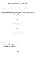Cover page: Engineering Cartilage Tissue from Human Embryonic Stem Cells