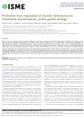 Cover page: Proteome trait regulation of marine Synechococcus elemental stoichiometry under global change.