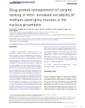 Cover page: Drug-Primed Reinstatement of Cocaine Seeking in Mice: Increased Excitability of Medium-Sized Spiny Neurons in the Nucleus Accumbens