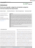 Cover page: On the use of gender categories and emotion categories in threat‐based person impressions