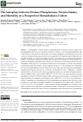 Cover page: The Interplay between Dietary Phosphorous, Protein Intake, and Mortality in a Prospective Hemodialysis Cohort