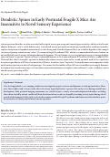 Cover page: Dendritic Spines in Early Postnatal Fragile X Mice Are Insensitive to Novel Sensory Experience