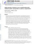 Cover page: Implicit learning of structure occurs in parallel with lexically-mediated syntactic priming effects in sentence comprehension